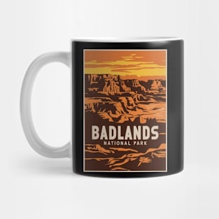 Badlands National Park Retro Travel Souvenir Poster Mug